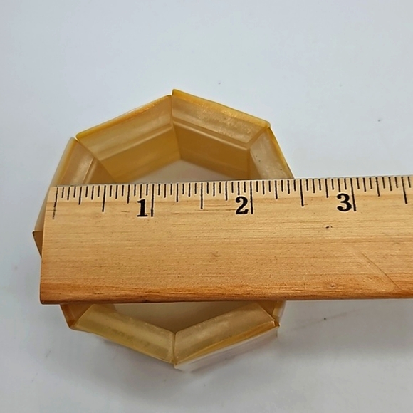 Vintage Laminated Celluloid Layered Link Stretch Bracelet - Picture 8 of 12